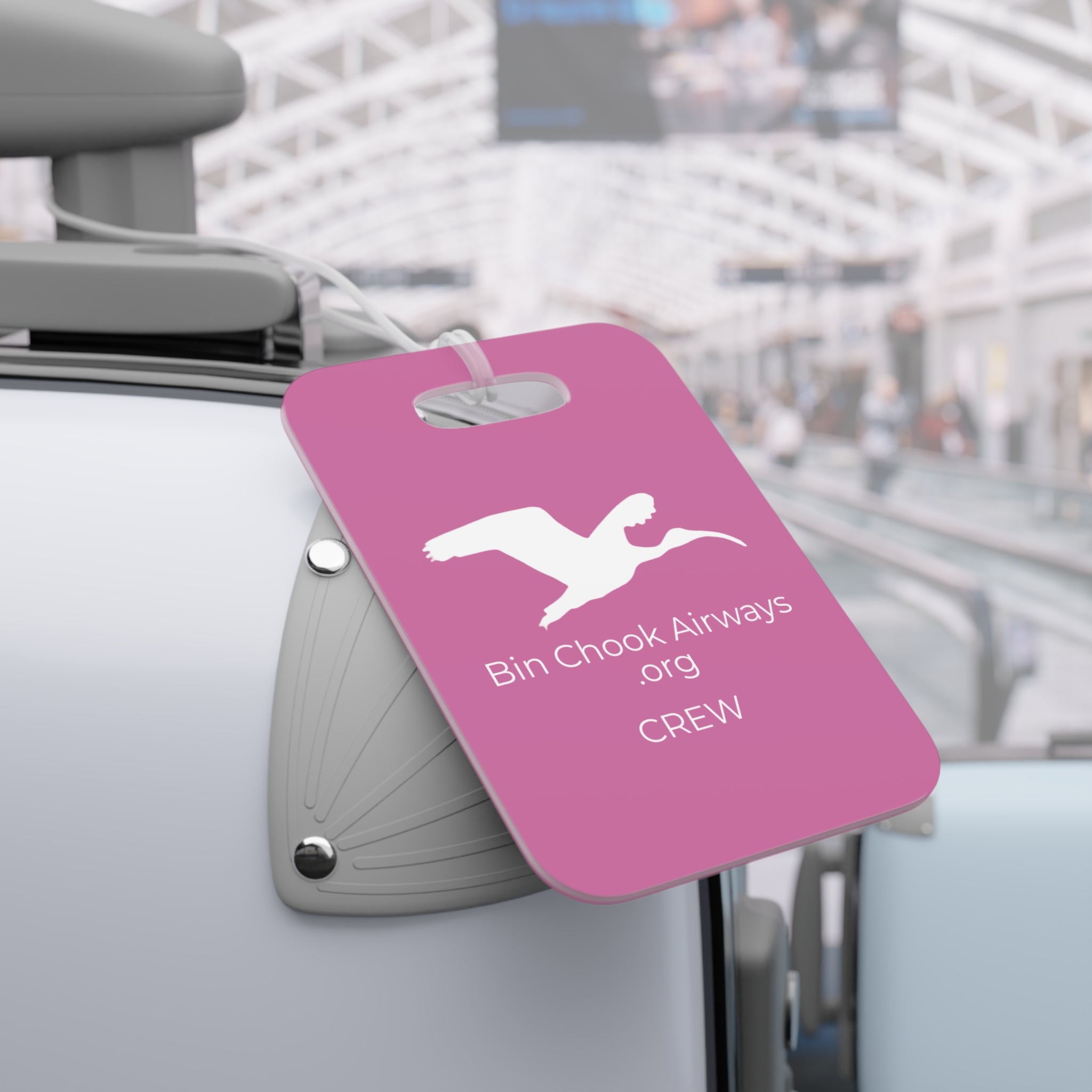 Bin Chook Bag Tag - Pink & White