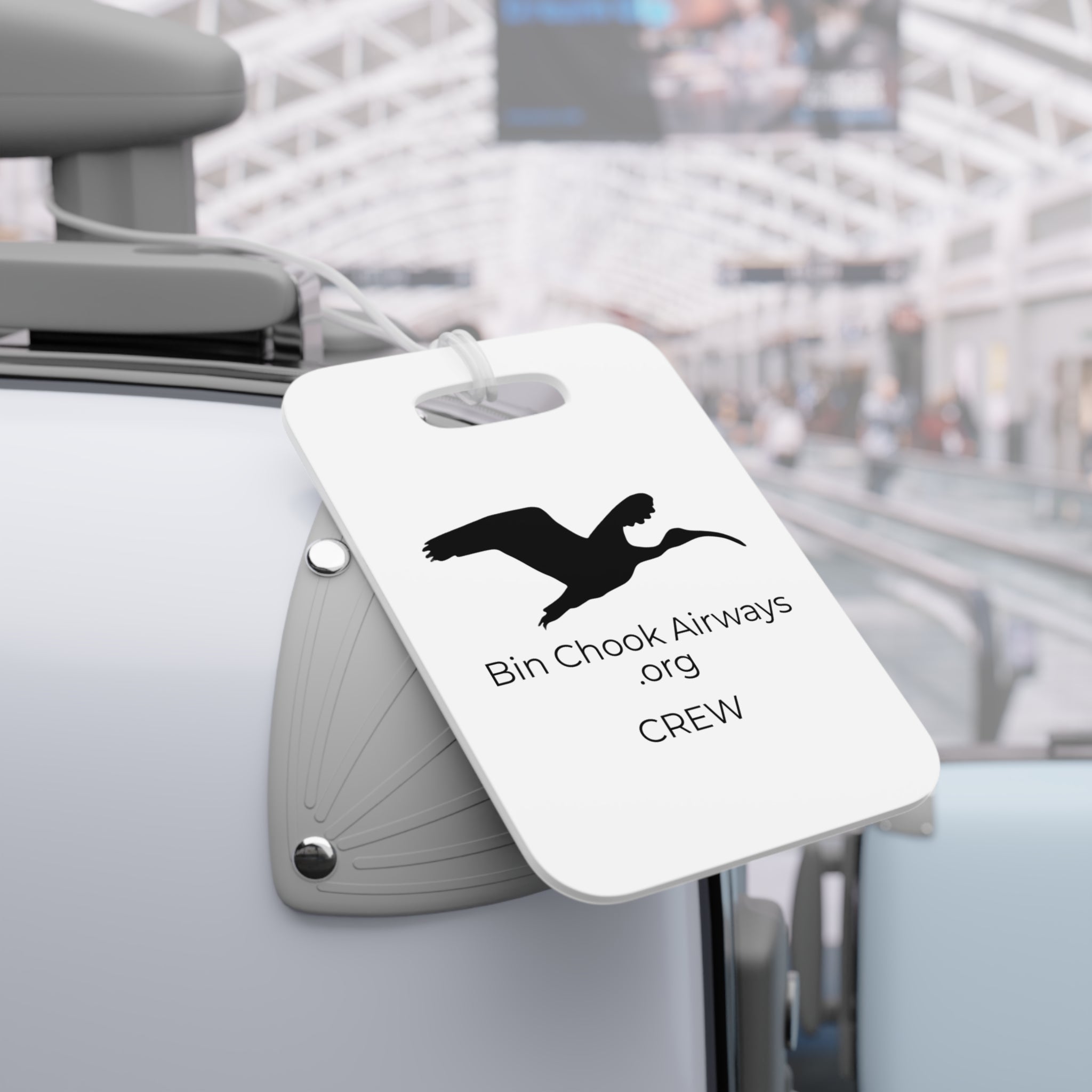 Flight Bag / Luggage Tag - White & Black