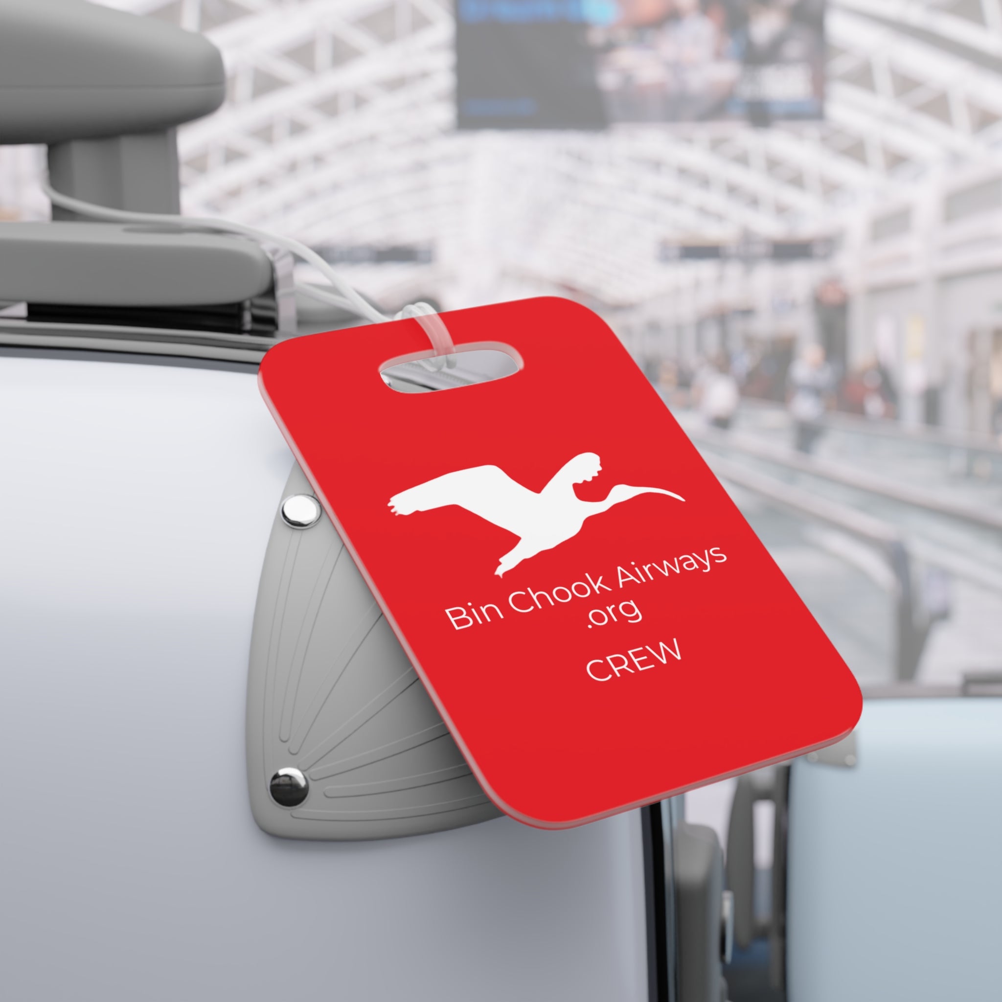 Bin Chook Bag Tag - Red & White