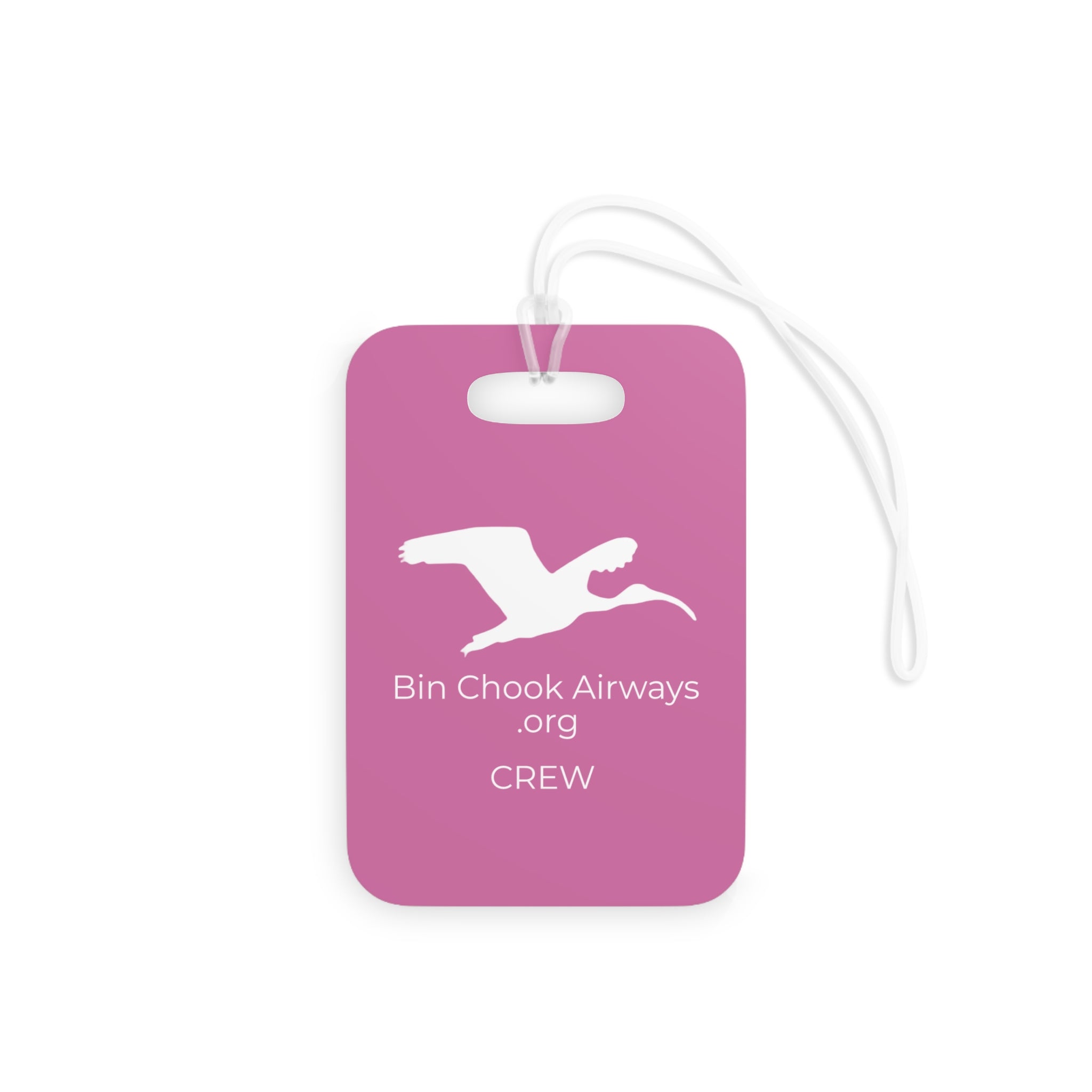Bin Chook Bag Tag - Pink & White