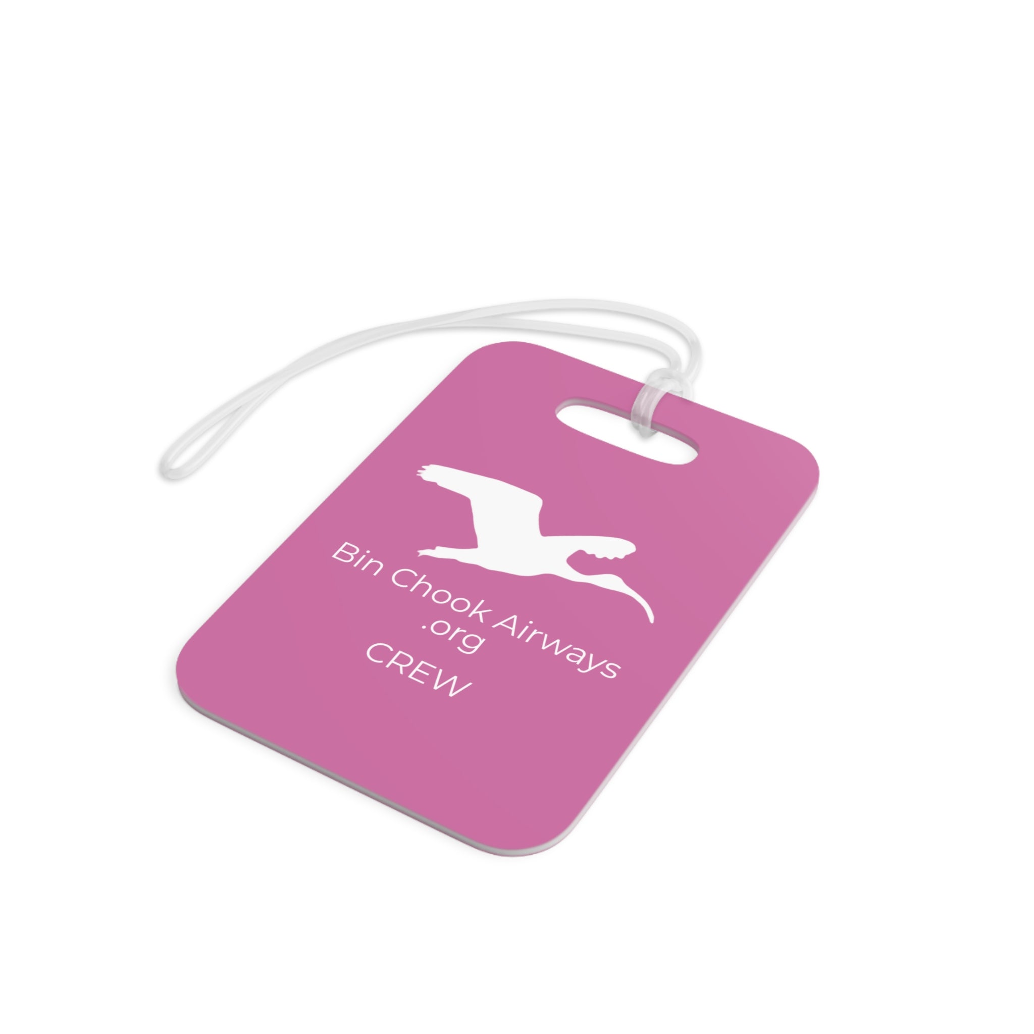 Bin Chook Bag Tag - Pink & White