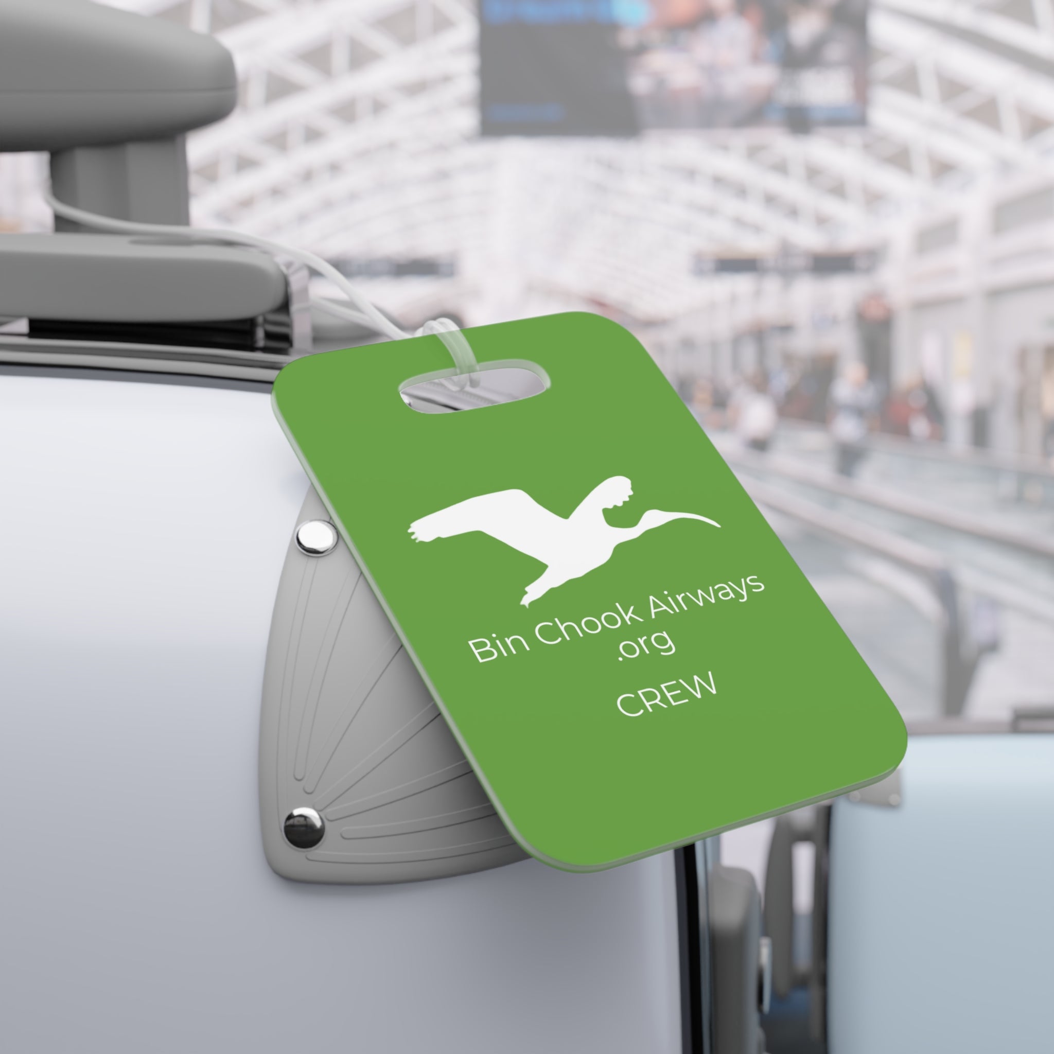 Flight Bag / Luggage Tag - Green & White